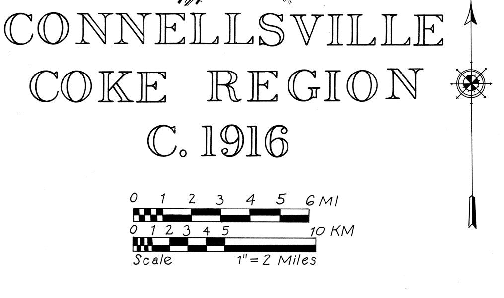 1916 Map of Coke Regions of Fayette County Pennsylvania Connellsville Uniontown