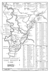 1916 Map of Coke Regions of Fayette County Pennsylvania Connellsville Uniontown