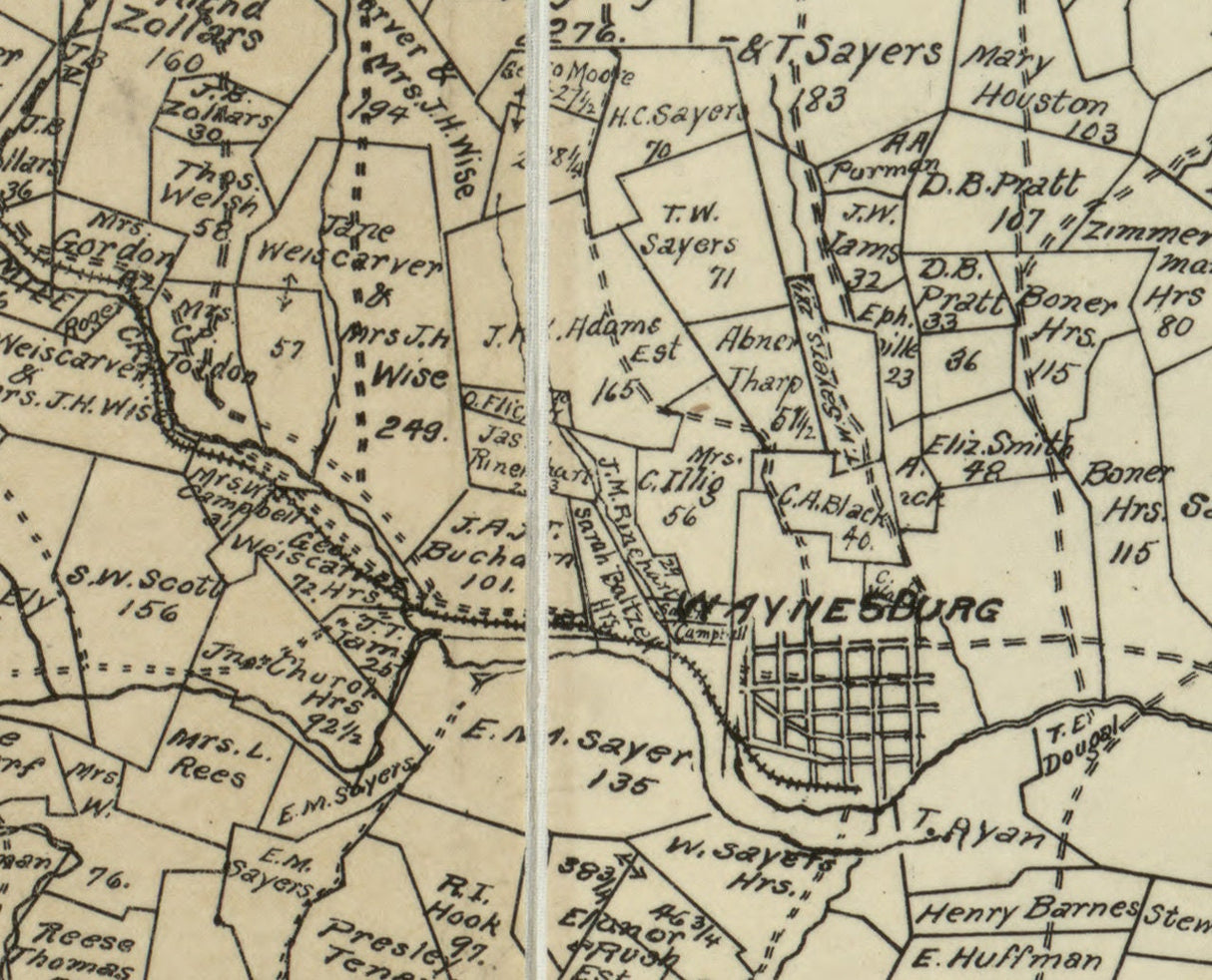 1897 Farm Line Map of Greene County PA