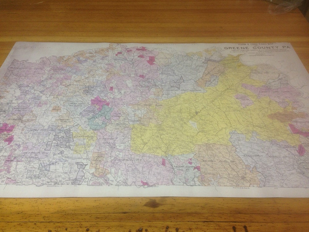 1905 Greene County Pa Farm and Coal Land Map