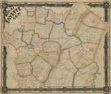 1858 Map of Fayette County Pa Uniontown Monongahela River Masontown