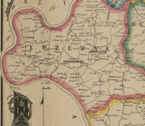 1858 Map of Fayette County Pa Uniontown Monongahela River Masontown