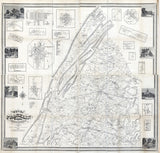 1858 Map of Franklin County Pa from actual surveys