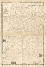 1850 Map of Dutchess County NY from actual surveys Poughkecpsie