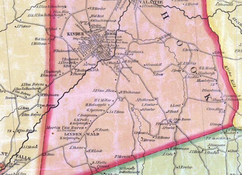 1851 Map of Columbia County NY from actual surveys Chatham