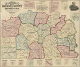 1865 McConnells Map of Greene County Pa Canvas Print Fine Art