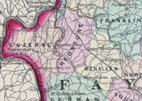 1872 Map of Westmoreland & Fayette County Pennsylvania