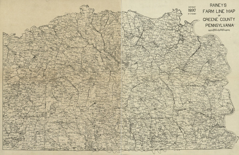 1897 Farm Line Map of Greene County PA