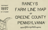 1897 Farm Line Map of Greene County PA