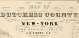 1850 Map of Dutchess County NY from actual surveys Poughkecpsie