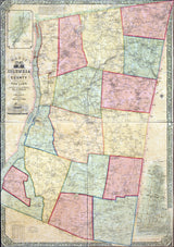 1851 Map of Columbia County NY from actual surveys Chatham