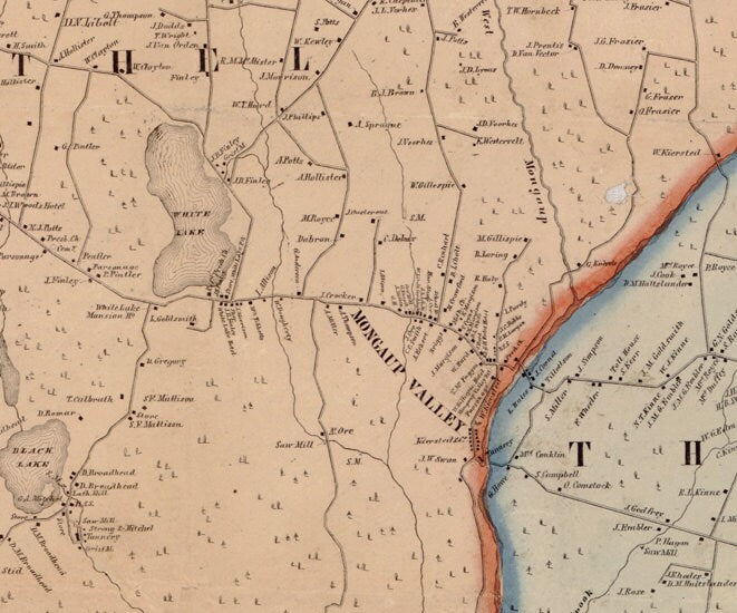 1856 Map of Sullivan County NY from actual surveys Monticello