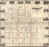 1857 Map of Steuben County NY from actual surveys Corning Hornellsville