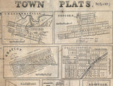 1852 Farm Line map of Muskingum County Ohio Zanesville