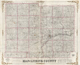 1854 Farm Line Map of Licking County Ohio Newark Granville