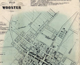 1856 Farm Line Map of Wayne County Ohio Wooster