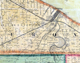 1863 Farm Line Map of Erie County Ohio Sandusky