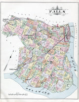 1891 Map of Falls Township Bucks County Pennsylvania