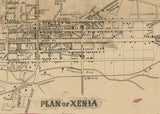 1855 Map of Greene County Ohio Xenia