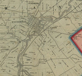 1856 Farm Line Map of Warren County Ohio Lebanon Waynesville