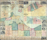 1863 Farm Line Map of Erie County Ohio Sandusky