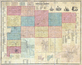 1860 Farm Line Map of Auglaize County Ohio Wapakoneta Minster