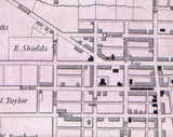 1847 Town Map of West Chester Pennsylvania