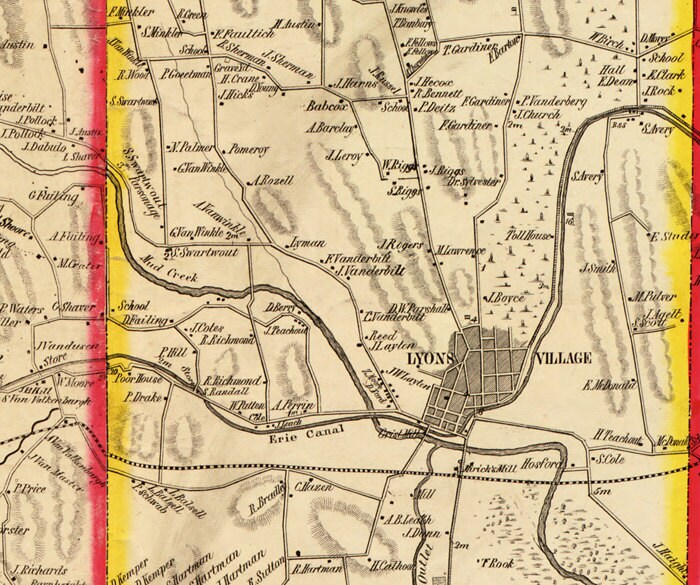 1853 Map of Wayne County New York