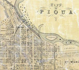 1858 Farm Line Map of Miami County Ohio Piqua Troy