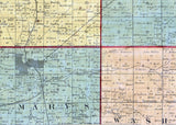 1860 Farm Line Map of Auglaize County Ohio Wapakoneta Minster