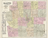 1883 Farm Line Map of Franklin County Ohio Columbus