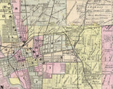 1883 Farm Line Map of Franklin County Ohio Columbus