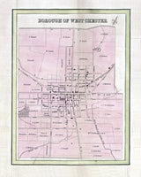1847 Town Map of West Chester Pennsylvania