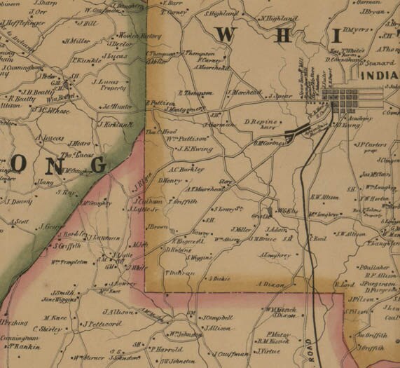 1856 Map of Indiana County Pa