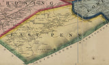 1860 Map of Monroe & Carbon County PA