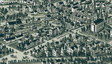 1900 Aerial Panoramic Map of Indiana Indiana County PA