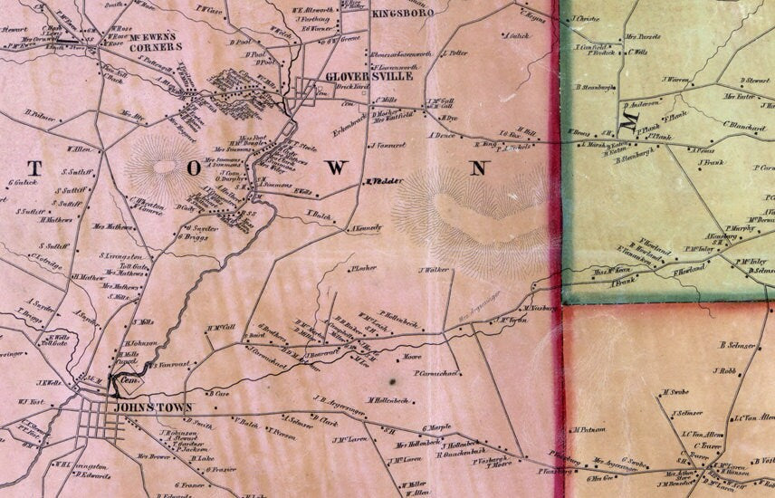 1856 Map of Fulton County New York from actual surveys