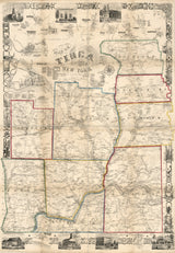 1855 Map of Tioga county NY from actual surveys Owego