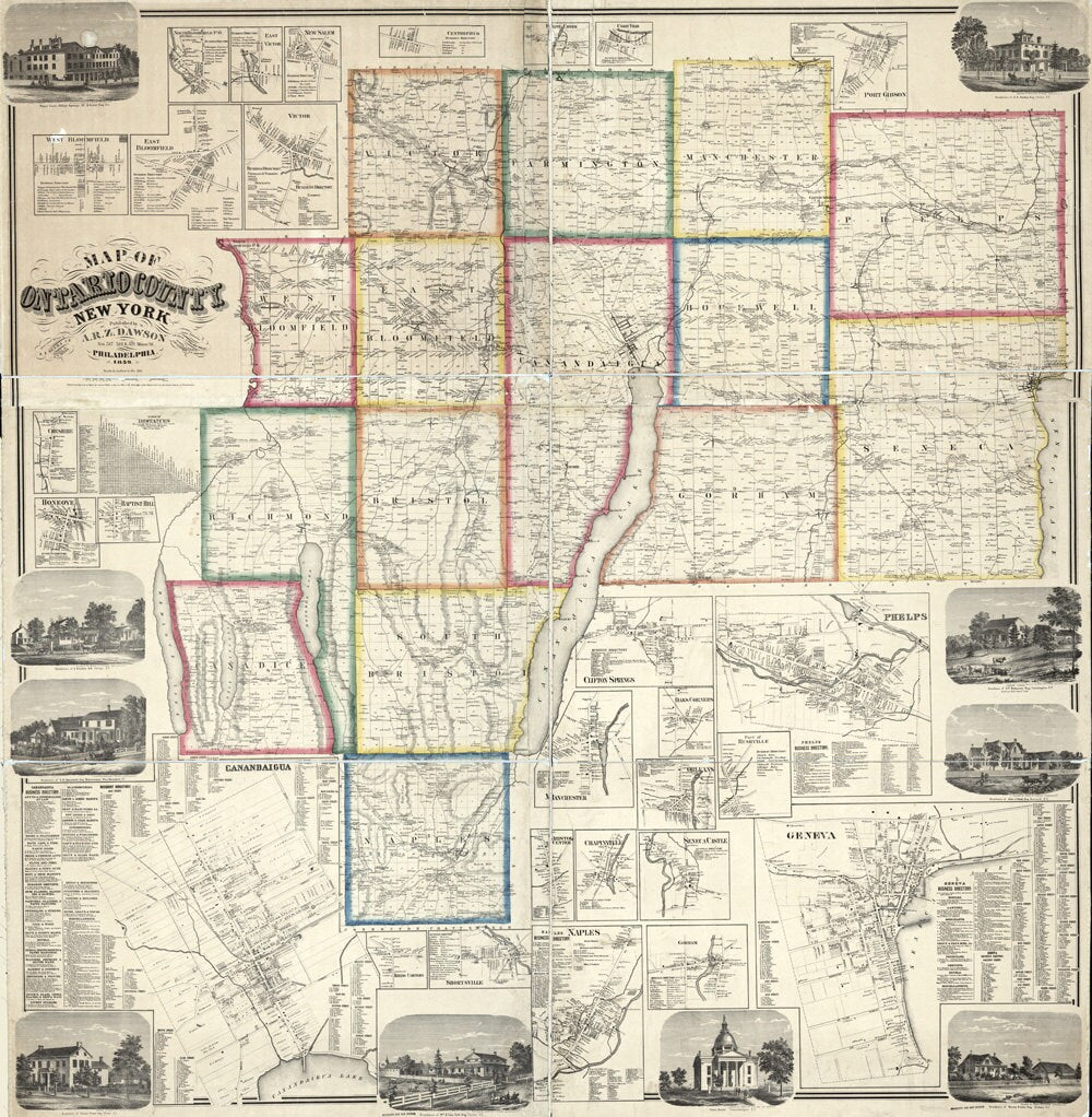 1859 Map of Ontario County New York