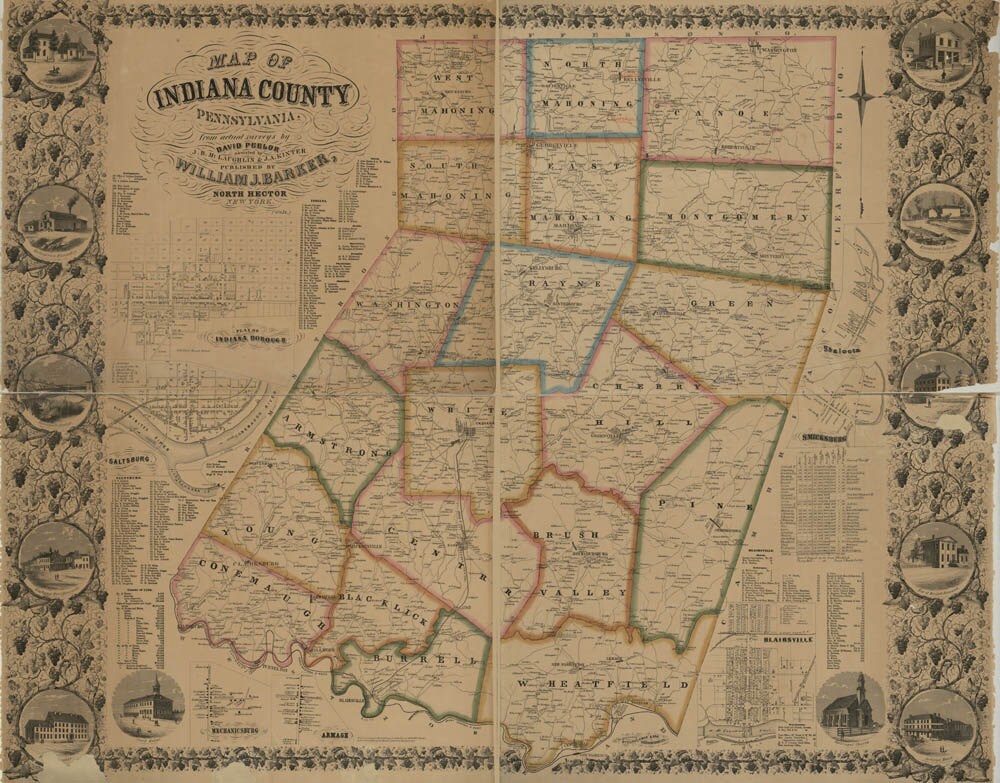 1856 Map of Indiana County Pa