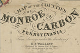 1860 Map of Monroe & Carbon County PA