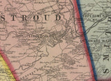 1860 Map of Monroe & Carbon County PA
