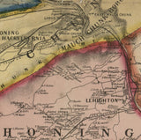1860 Map of Monroe & Carbon County PA