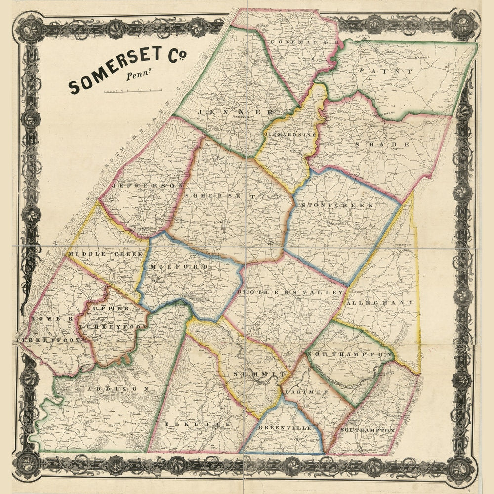 1860 Map of Somerset County Pa