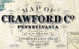 1865 Farm Line Map of Crawford County Pa from actual surveys