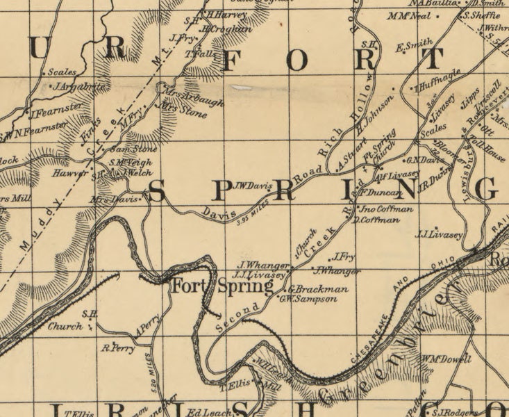 1887 Map of Greenbrier County West Virginia