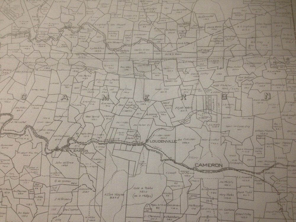 1909 Farm Line Map of Marshall County West Virginia