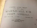 1909 Farm Line Map of Marshall County West Virginia