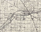 1891 Farm Line Map of Sandusky County Ohio Fremont Woodville