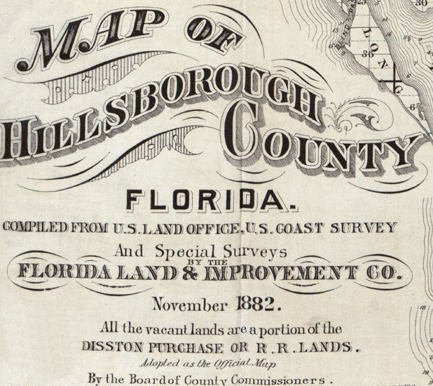 1882 Map of Hillsborough County Florida